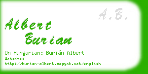 albert burian business card